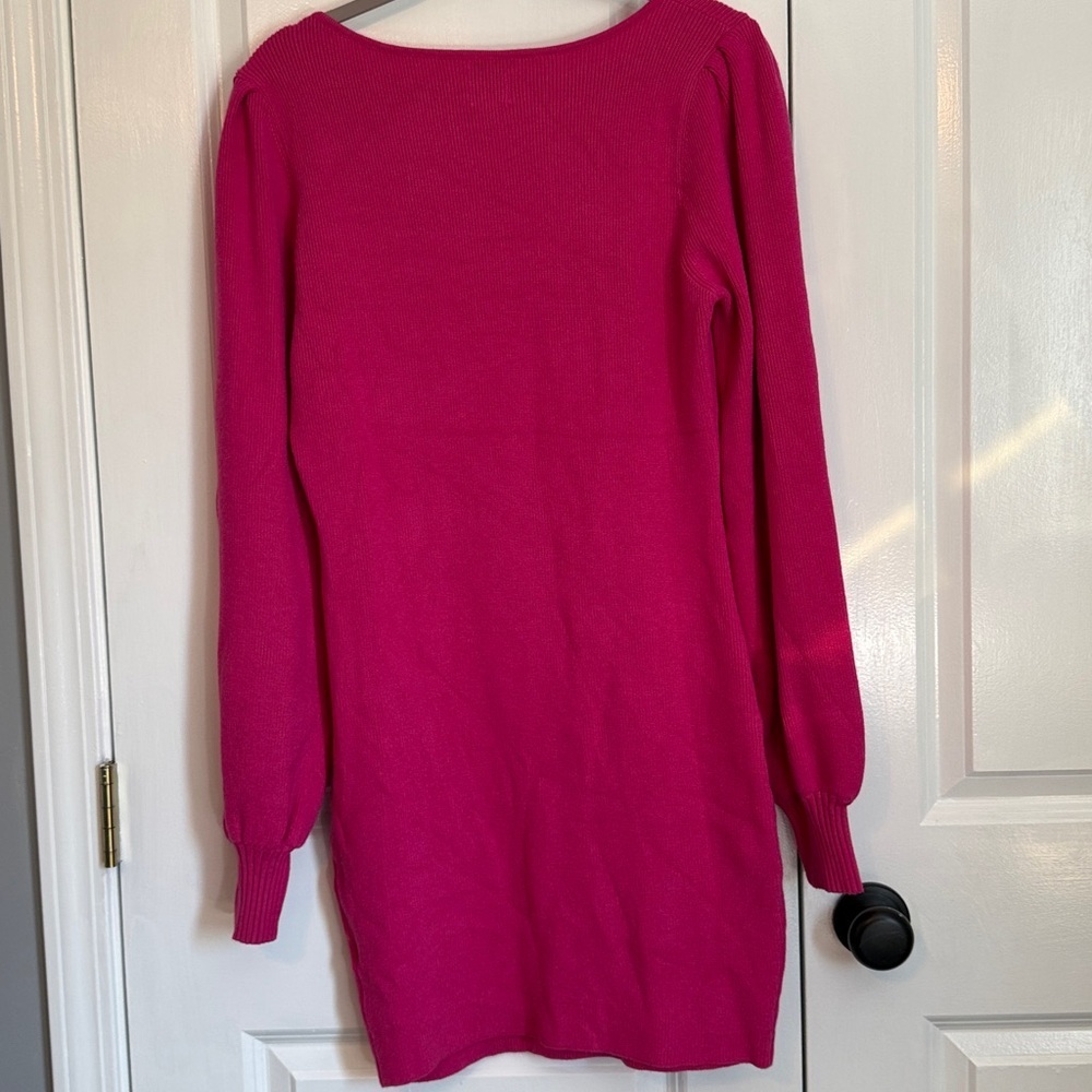 Blue Rain Fuchsia Long Sleeve Sweater Dress - Picture 7 of 7